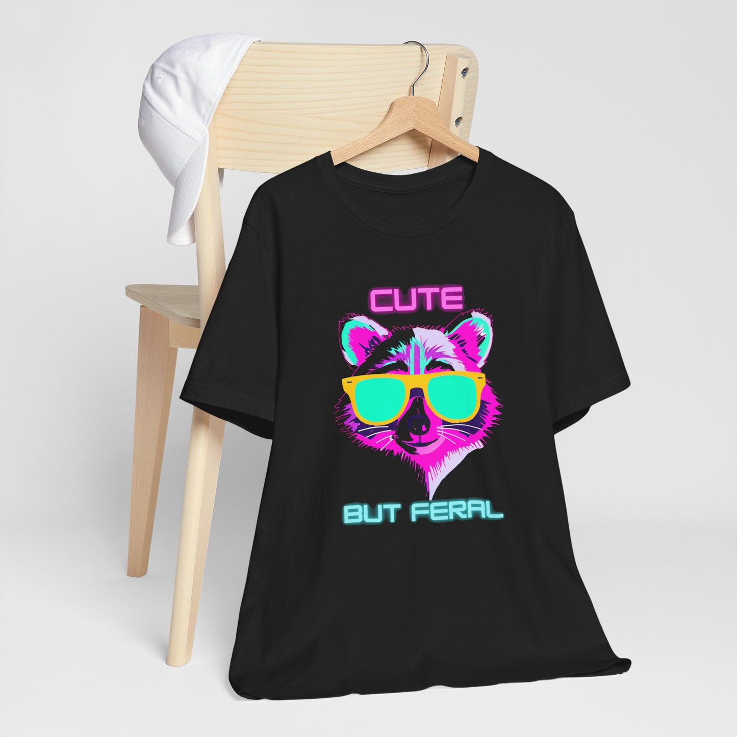 Cute But Feral Raccoon Shirt – Funny Neon Animal Graphic Tee for Girls Who Don’t Play Nice
