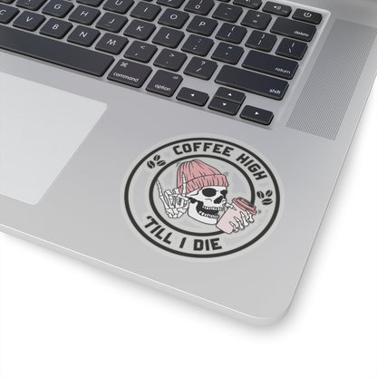 Coffee High Skully Sticker