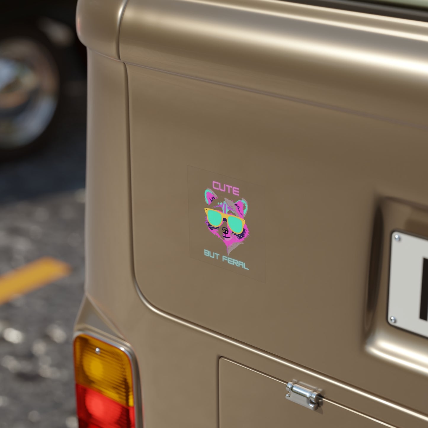 Transparent Outdoor Stickers - Cute but Feral Square Sticker