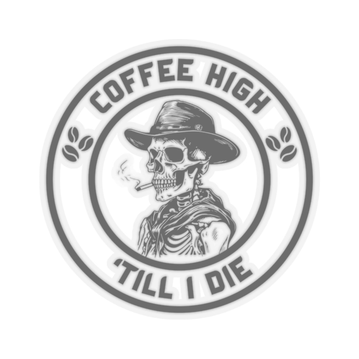 Coffee High Skeleton Sticker