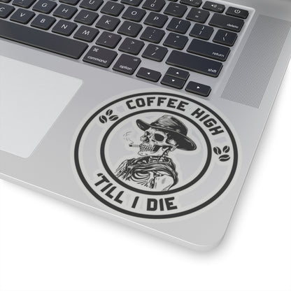 Coffee High Skeleton Sticker