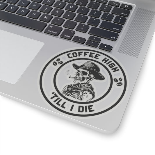 Coffee High Skeleton Sticker