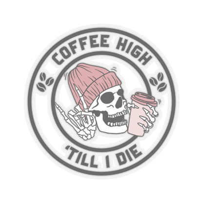 Coffee High Skully Sticker