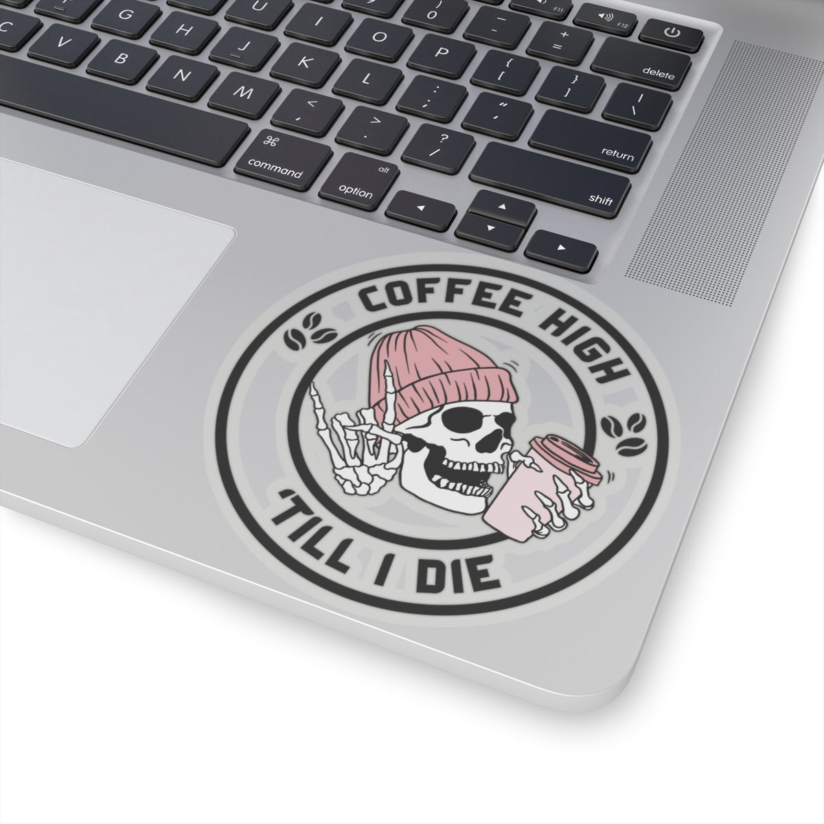 Coffee High Skully Sticker