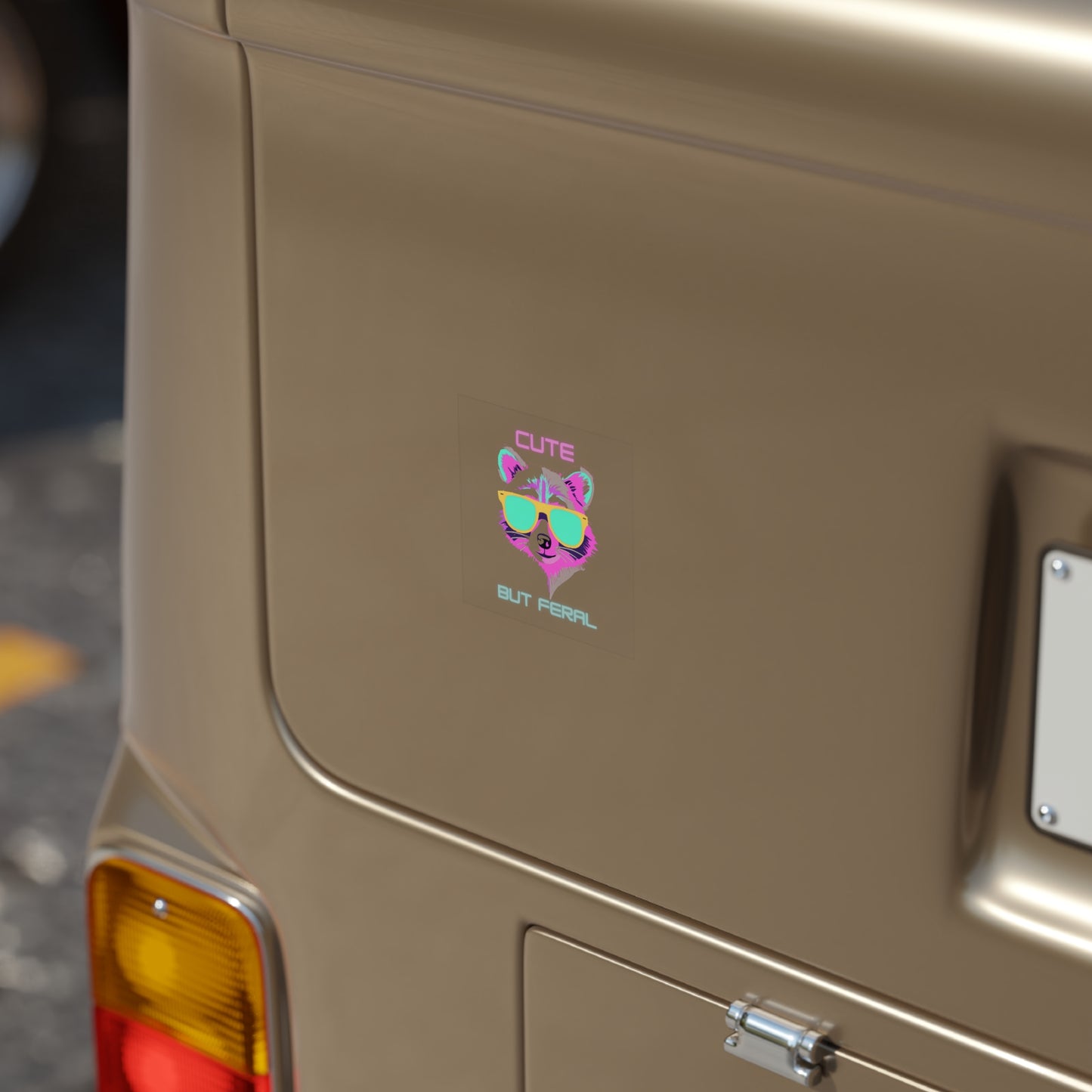 Transparent Outdoor Stickers - Cute but Feral Square Sticker