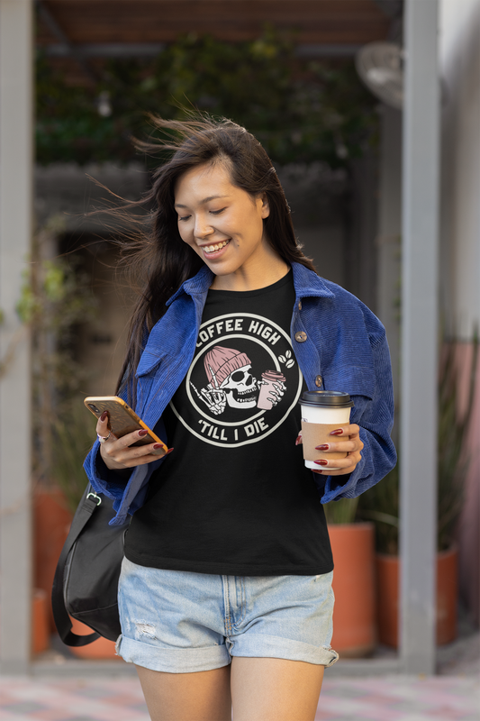 Coffee High Skully Unisex Tee