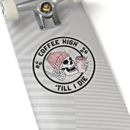 Coffee High Skully Sticker