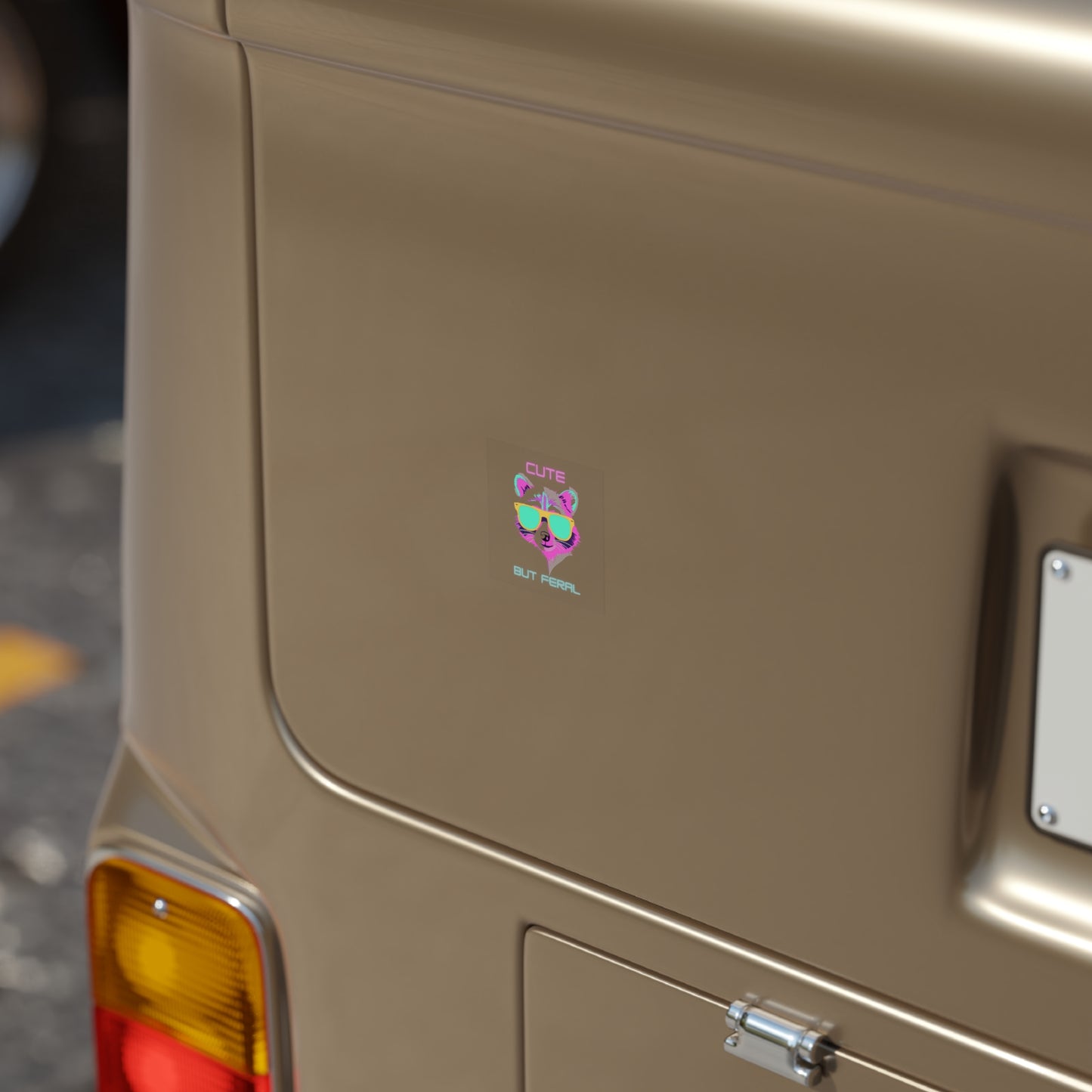 Transparent Outdoor Stickers - Cute but Feral Square Sticker