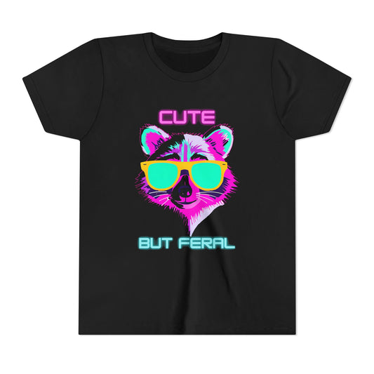 Kids Tee - Cute But Feral Youth Short Sleeve T-Shirt